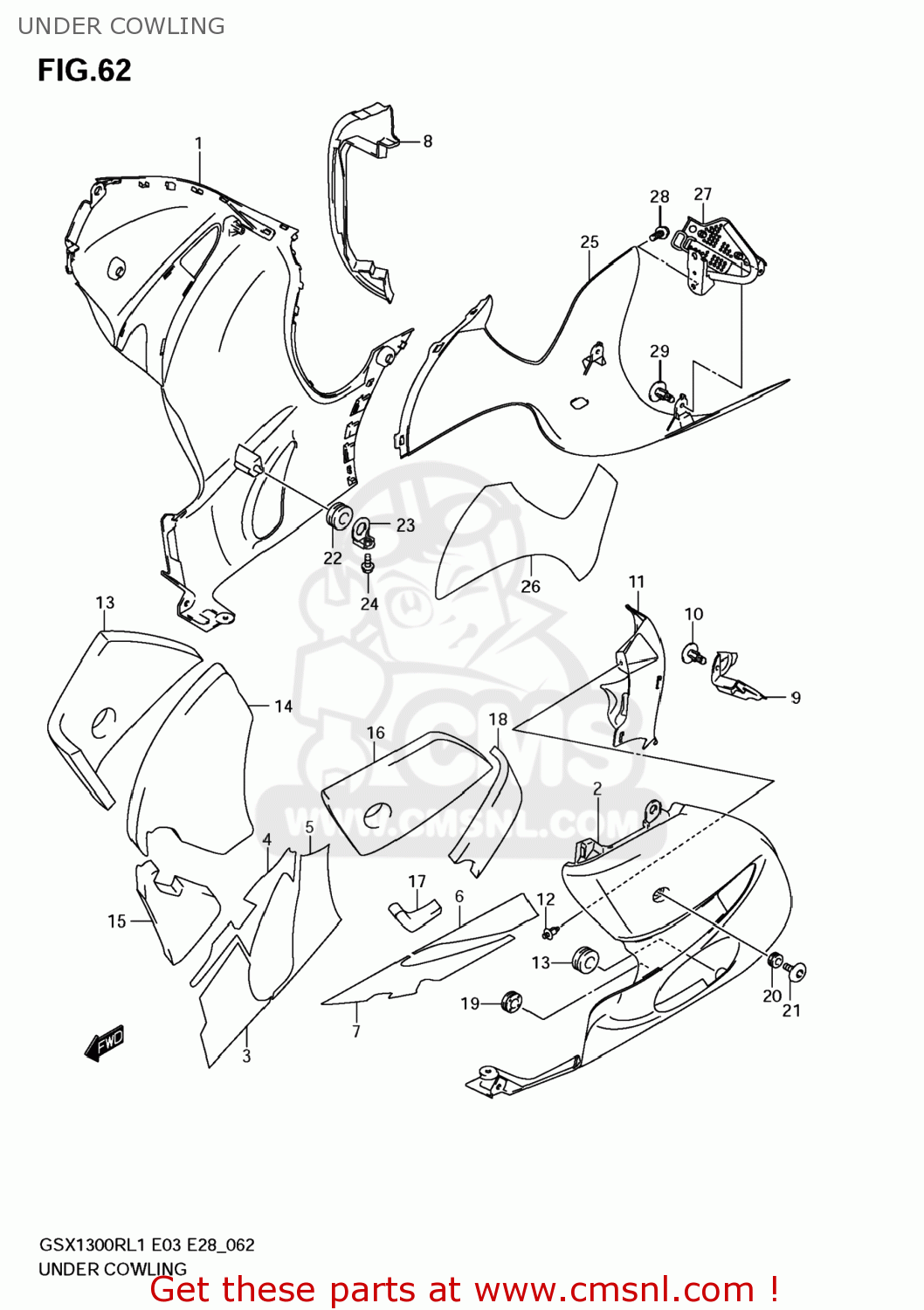 UNDER COWLING GSX1300R HAYABUSA 2011 (L1) USA (E03)