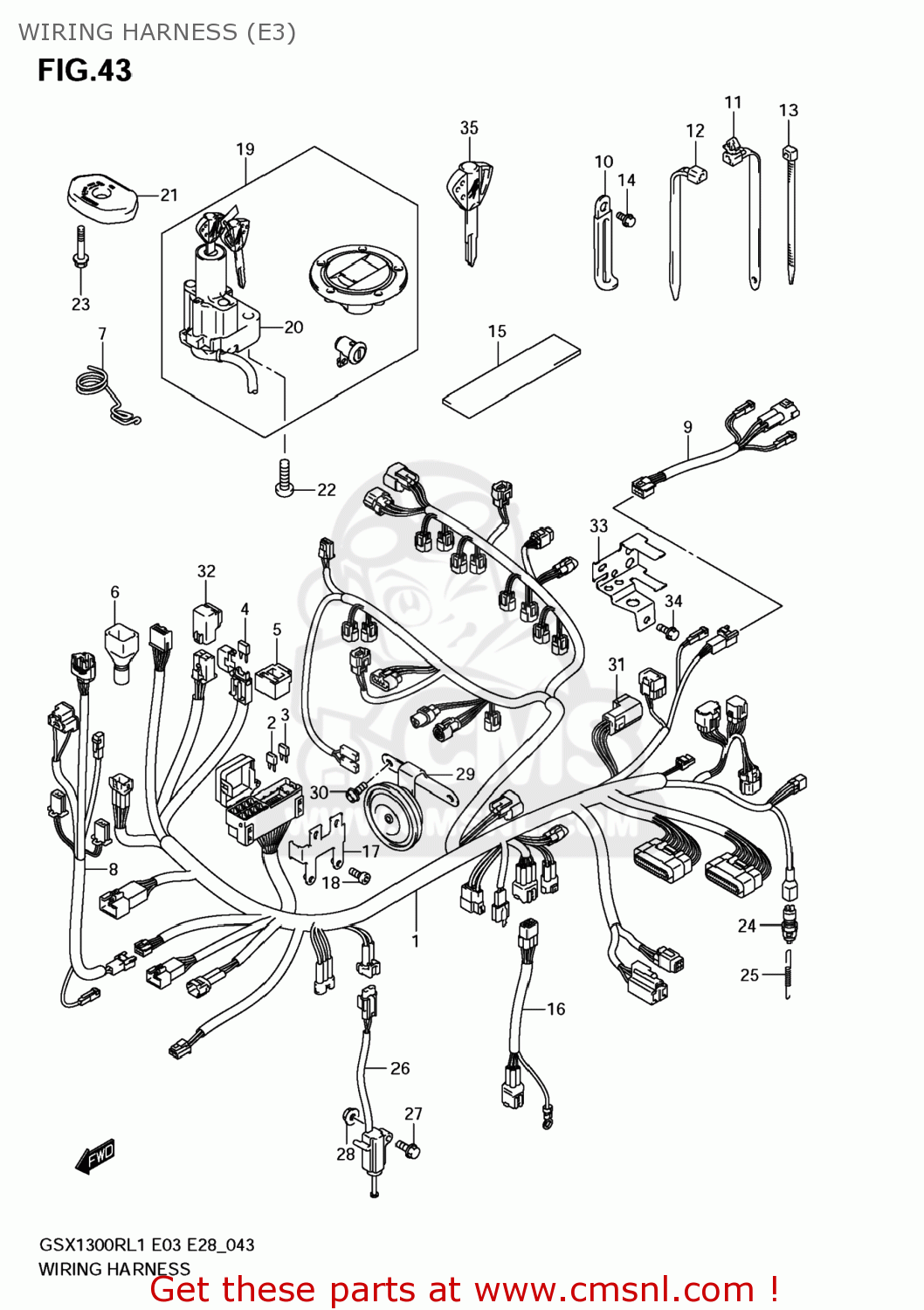 WIRING HARNESS (E3) GSX1300R HAYABUSA 2011 (L1) USA (E03)