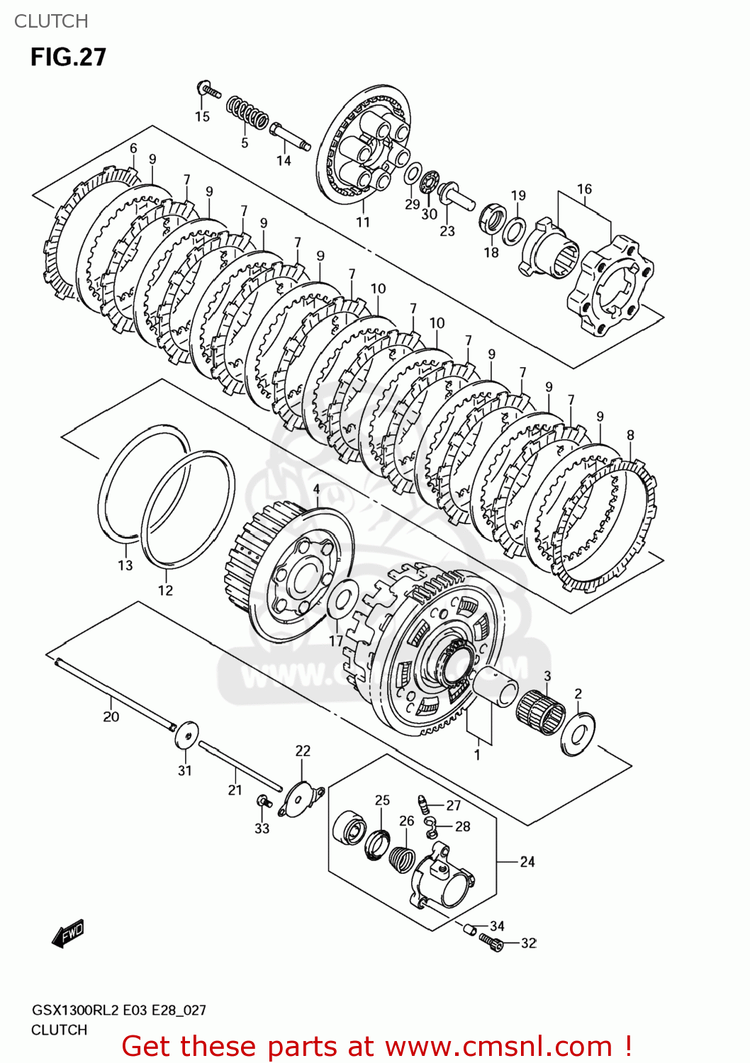 Suzuki GSX1300R HAYABUSA 2012 (L2) USA (E03) parts lists and schematics