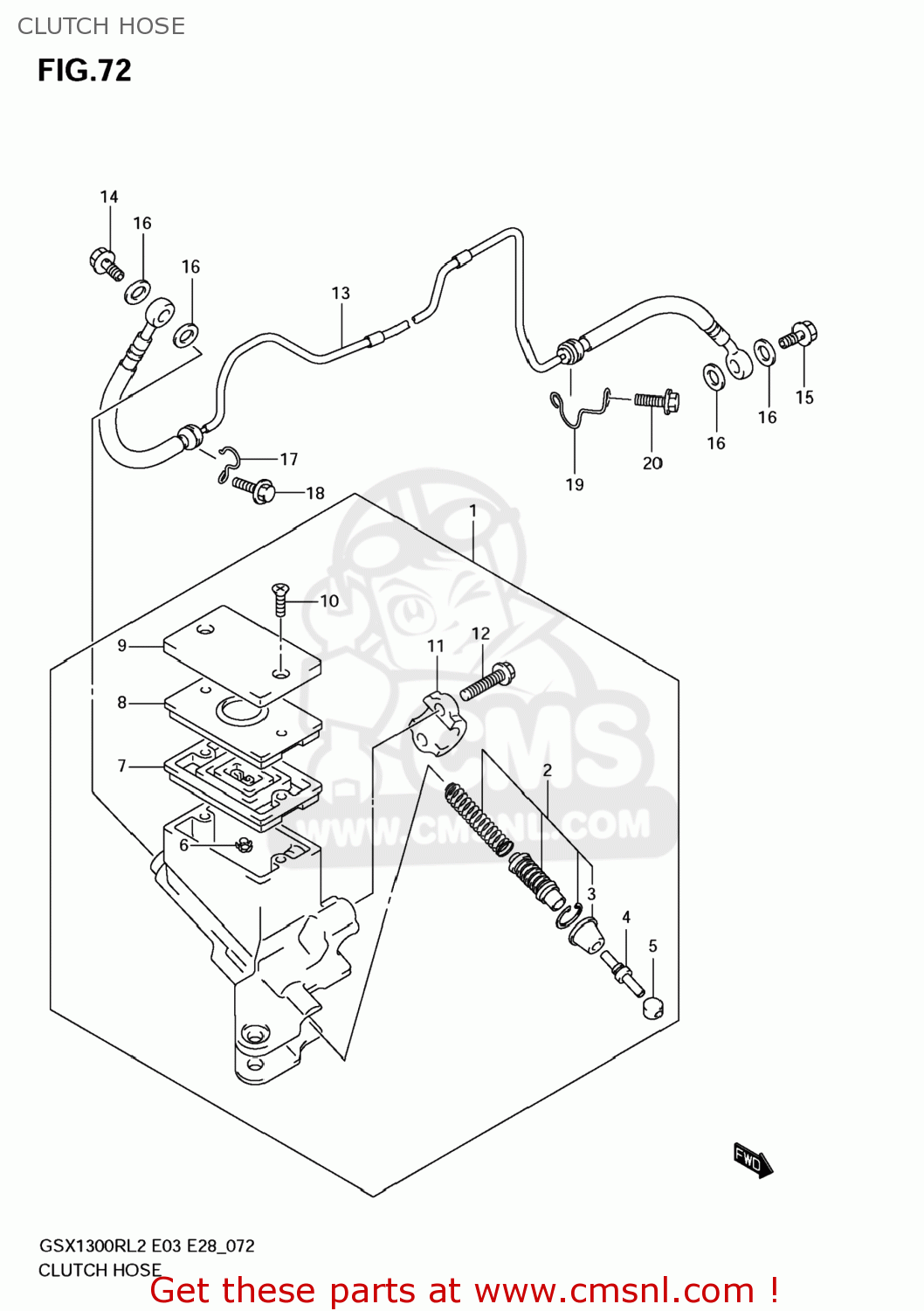 CLUTCH HOSE GSX1300R HAYABUSA 2012 (L2) USA (E03)