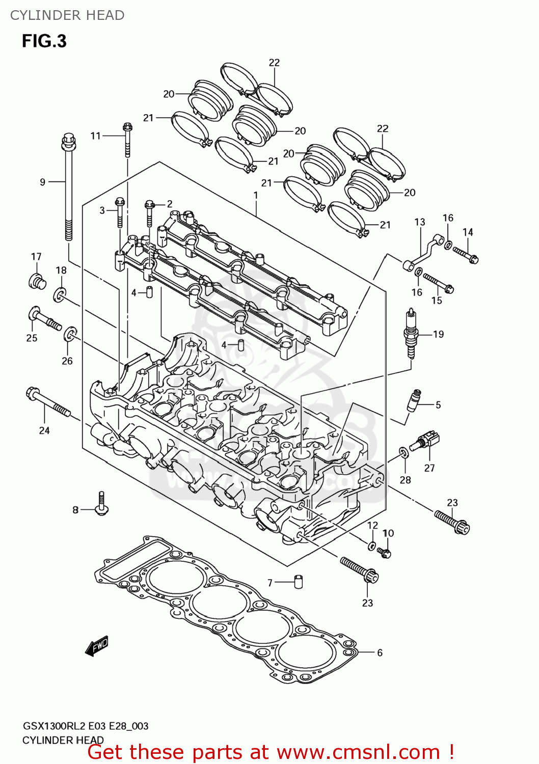 CYLINDER HEAD GSX1300R HAYABUSA 2012 (L2) USA (E03)