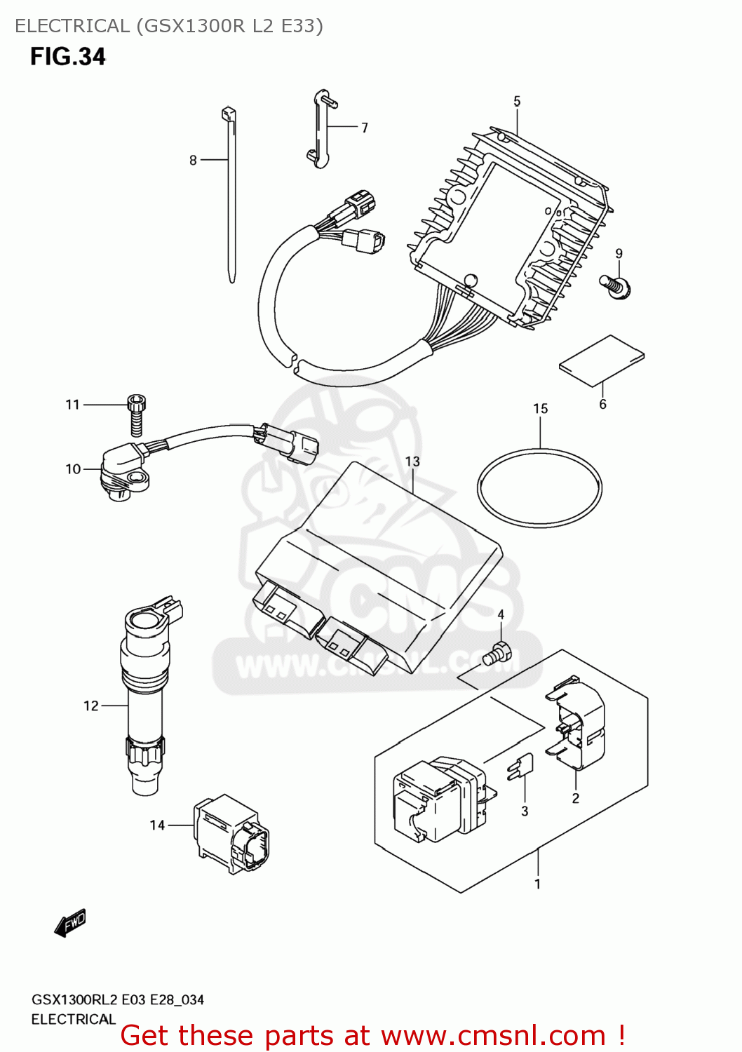 ELECTRICAL (GSX1300R L2 E33) GSX1300R HAYABUSA 2012 (L2) USA (E03)