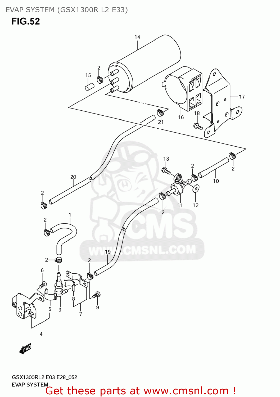 EVAP SYSTEM (GSX1300R L2 E33) GSX1300R HAYABUSA 2012 (L2) USA (E03)