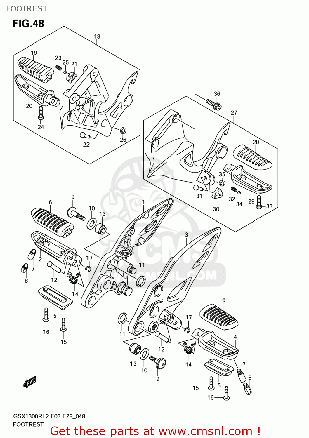 FOOTREST GSX1300R HAYABUSA 2012 (L2) USA (E03)