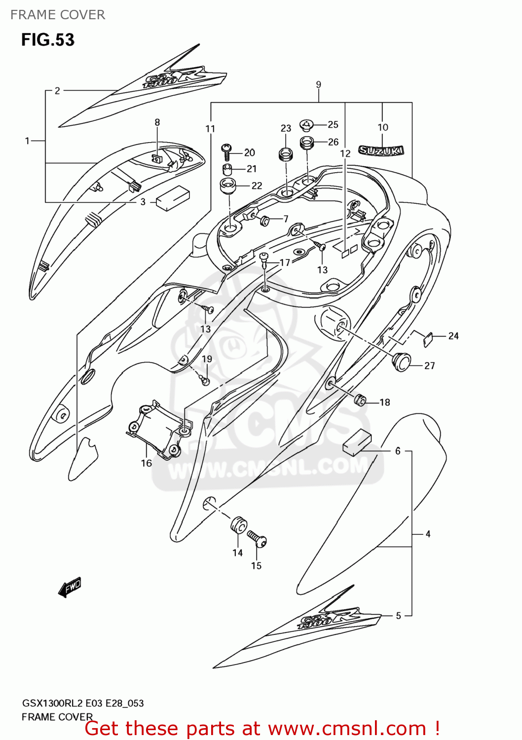 FRAME COVER GSX1300R HAYABUSA 2012 (L2) USA (E03)