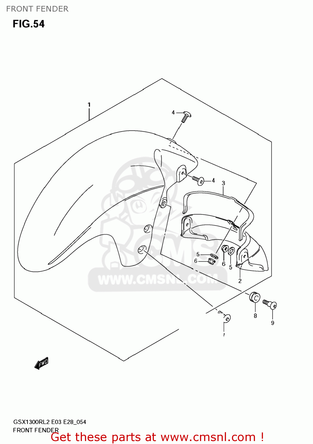 FRONT FENDER GSX1300R HAYABUSA 2012 (L2) USA (E03)