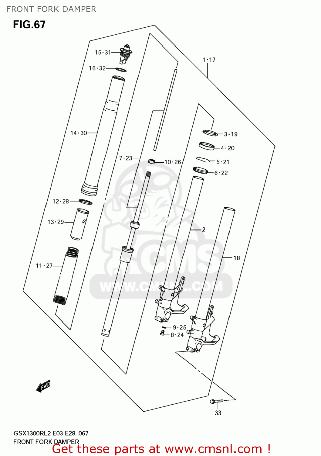FRONT FORK DAMPER GSX1300R HAYABUSA 2012 (L2) USA (E03)