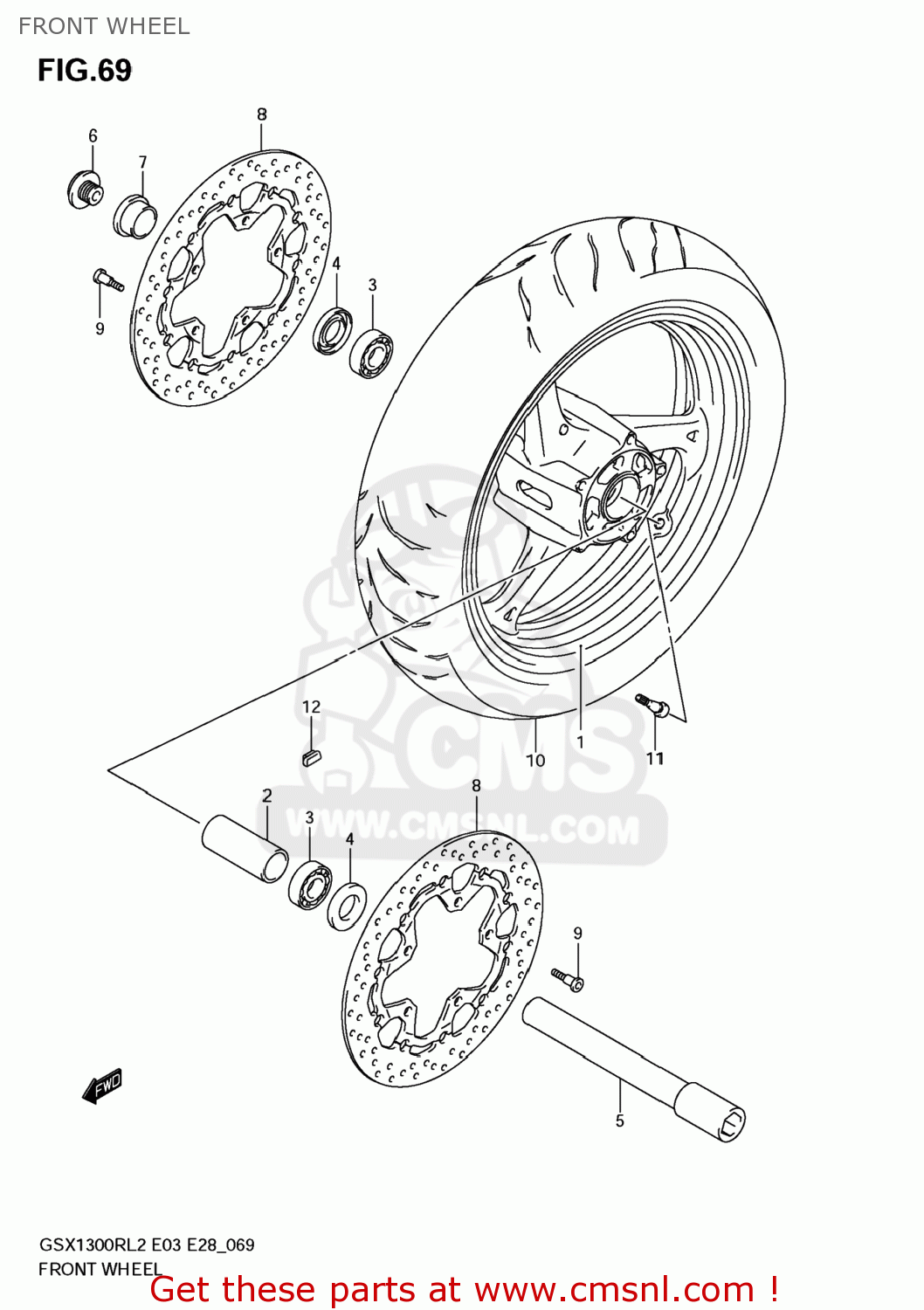 FRONT WHEEL GSX1300R HAYABUSA 2012 (L2) USA (E03)