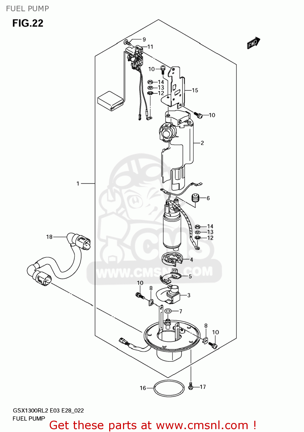 FUEL PUMP GSX1300R HAYABUSA 2012 (L2) USA (E03)