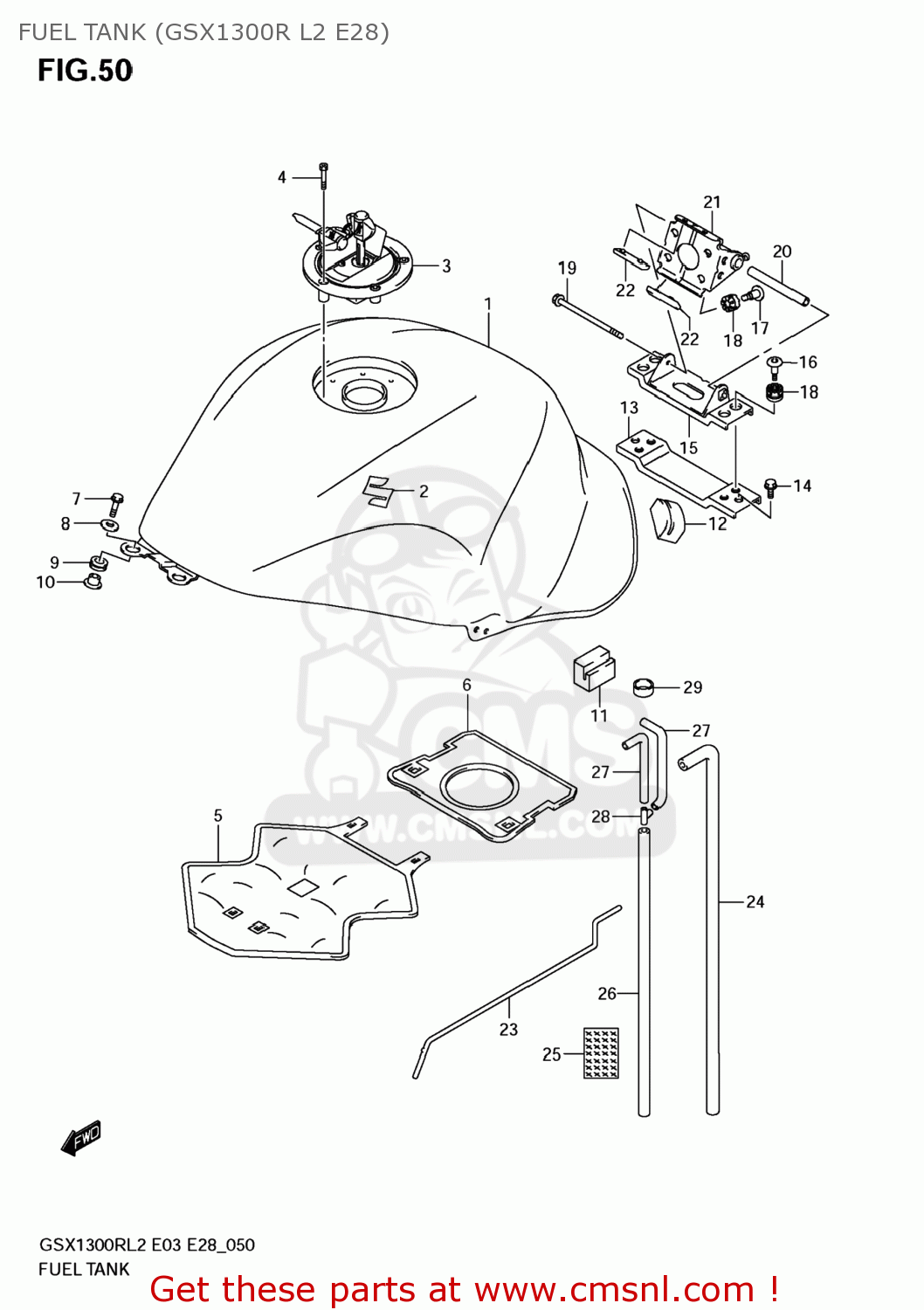 FUEL TANK (GSX1300R L2 E28) GSX1300R HAYABUSA 2012 (L2) USA (E03)