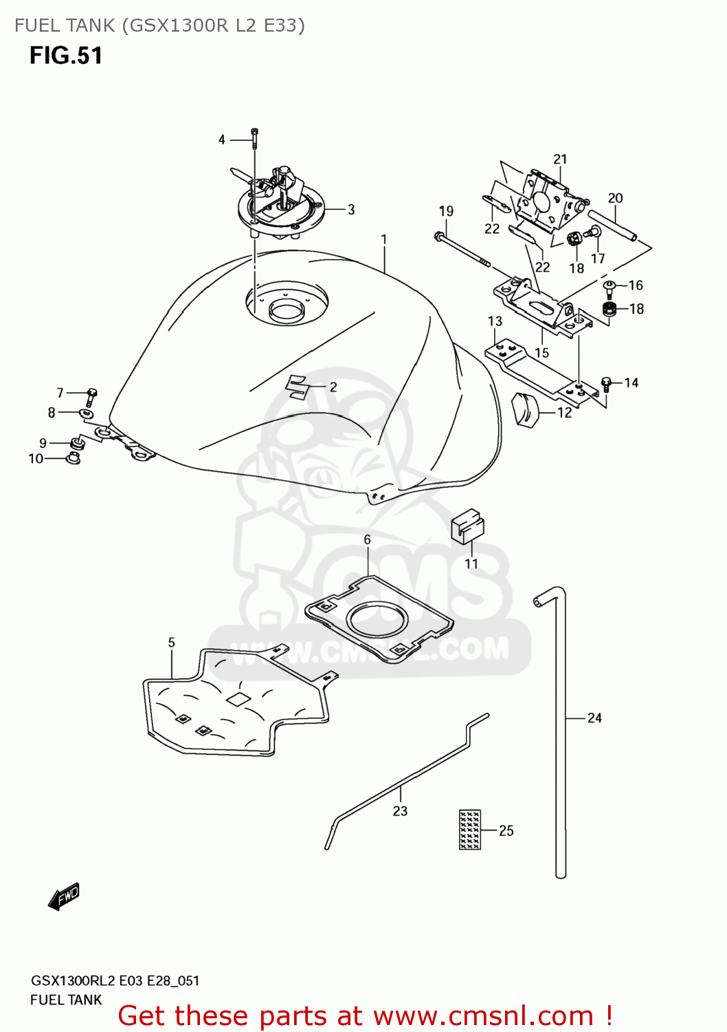 FUEL TANK (GSX1300R L2 E33) GSX1300R HAYABUSA 2012 (L2) USA (E03)