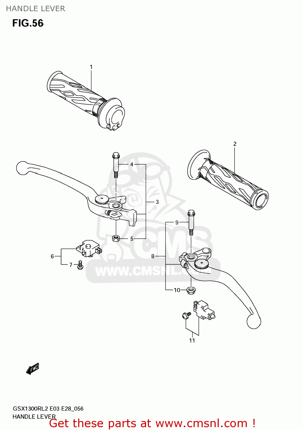 HANDLE LEVER GSX1300R HAYABUSA 2012 (L2) USA (E03)