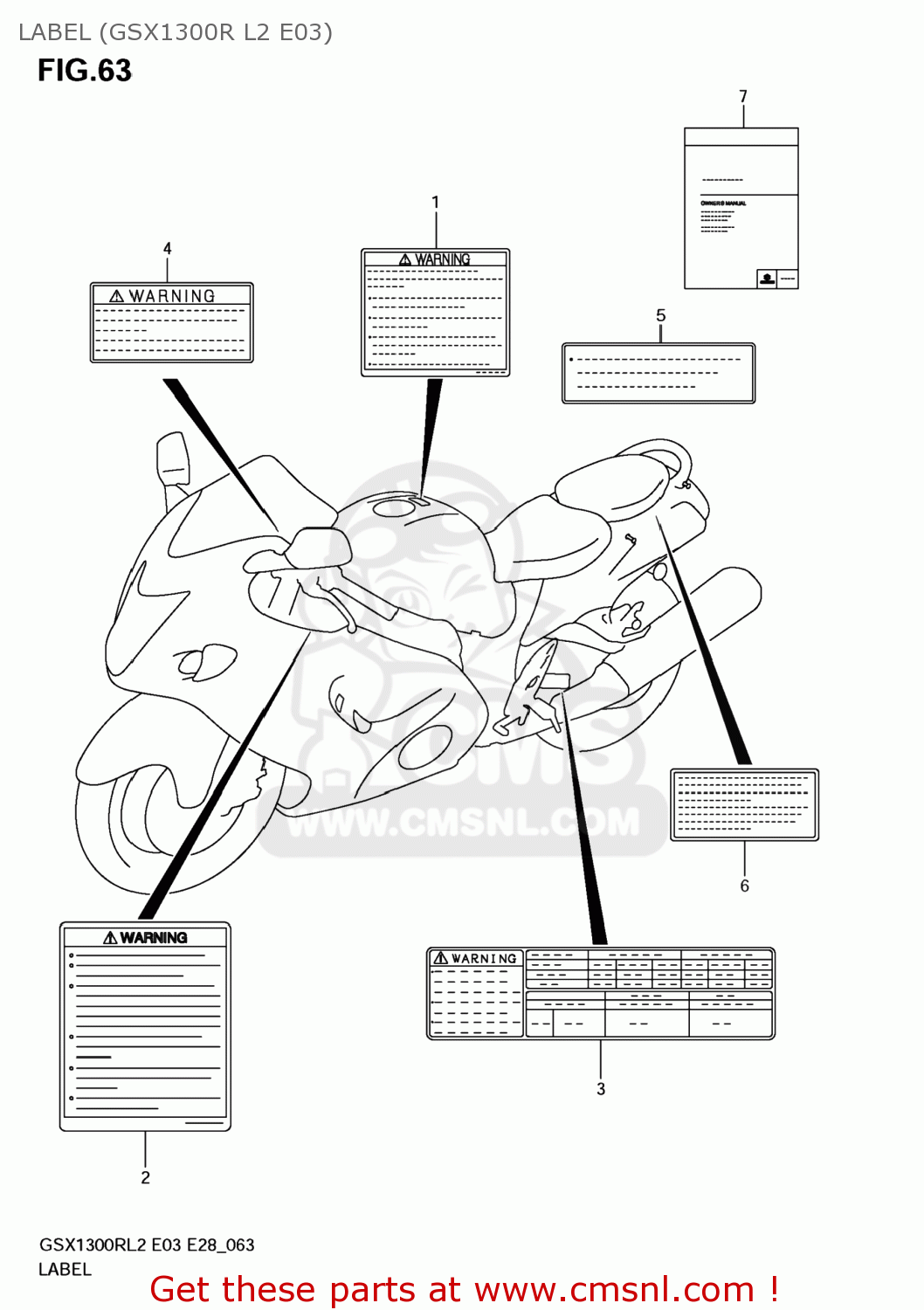 LABEL (GSX1300R L2 E03) GSX1300R HAYABUSA 2012 (L2) USA (E03)