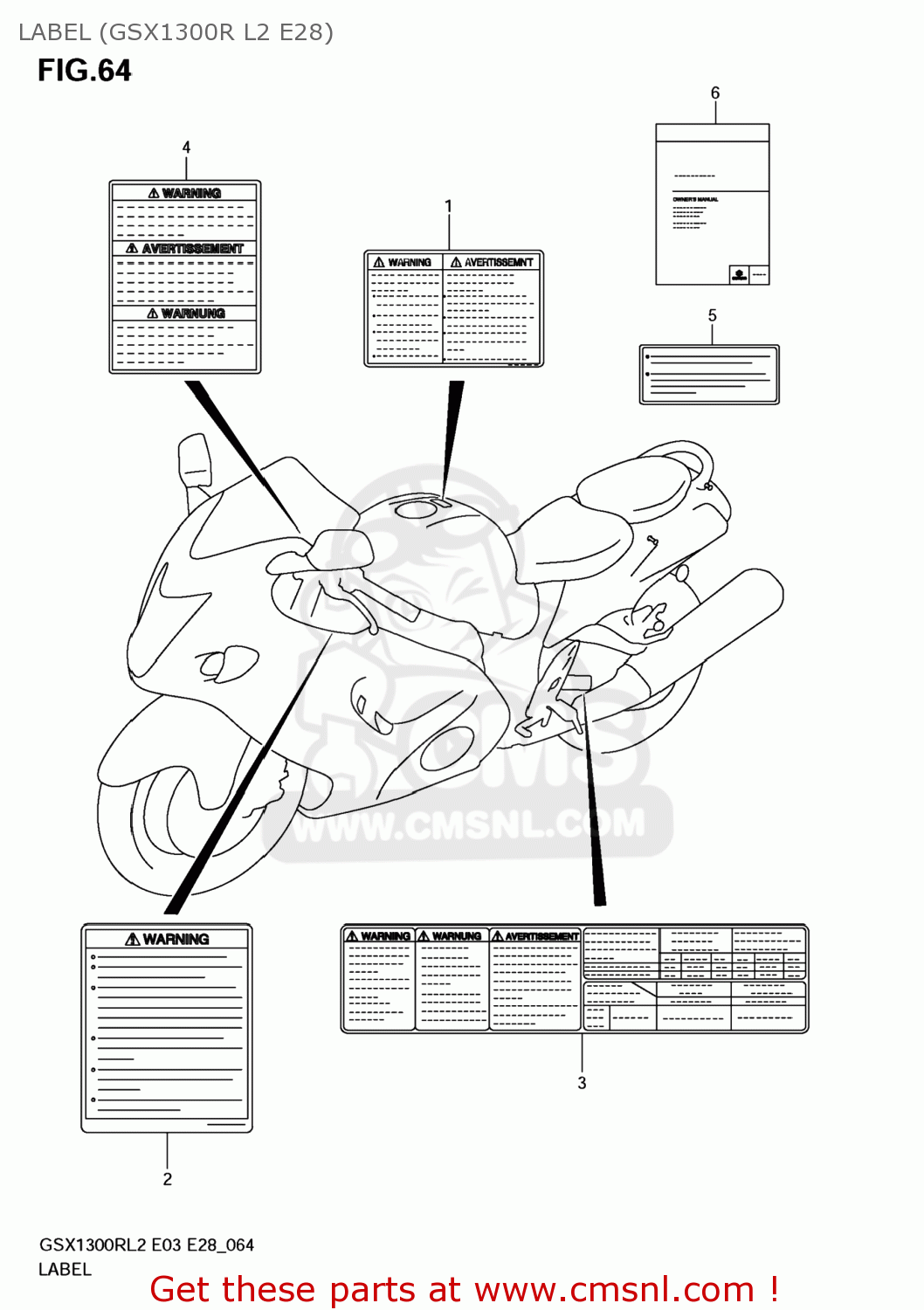 LABEL (GSX1300R L2 E28) GSX1300R HAYABUSA 2012 (L2) USA (E03)