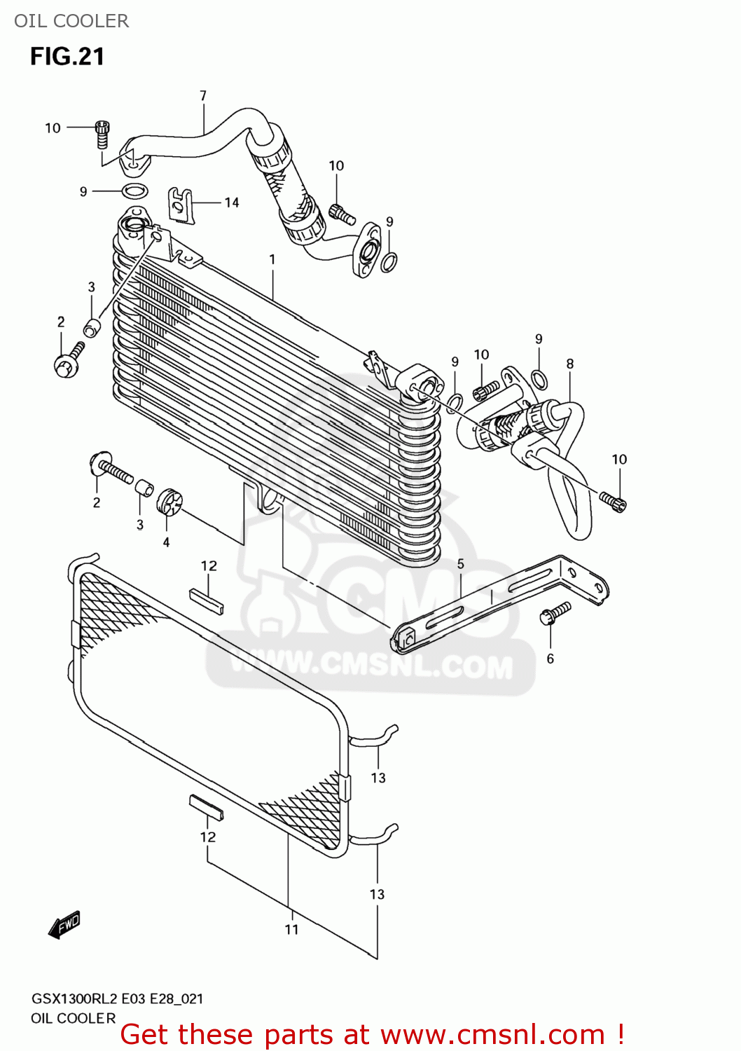 OIL COOLER GSX1300R HAYABUSA 2012 (L2) USA (E03)