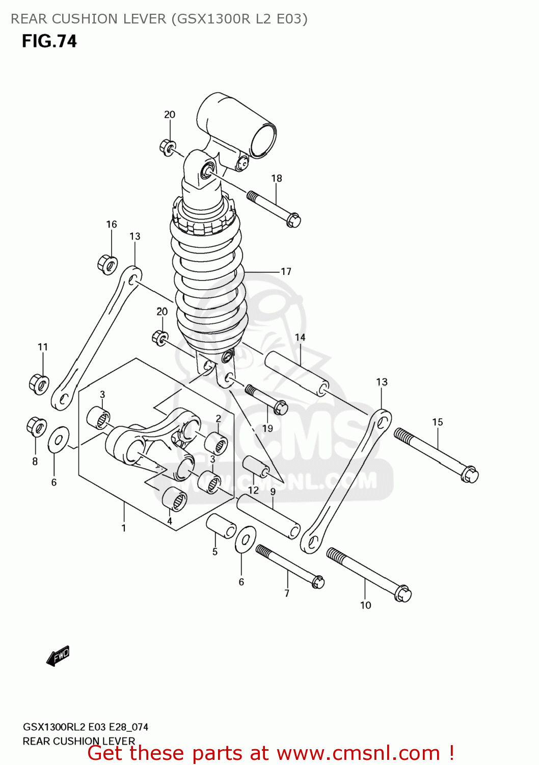 REAR CUSHION LEVER (GSX1300R L2 E03) GSX1300R HAYABUSA 2012 (L2) USA (E03)