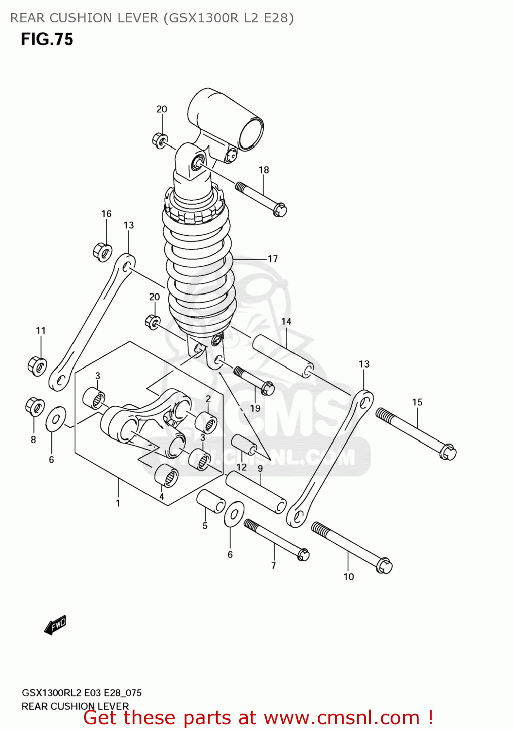 REAR CUSHION LEVER (GSX1300R L2 E28) GSX1300R HAYABUSA 2012 (L2) USA (E03)