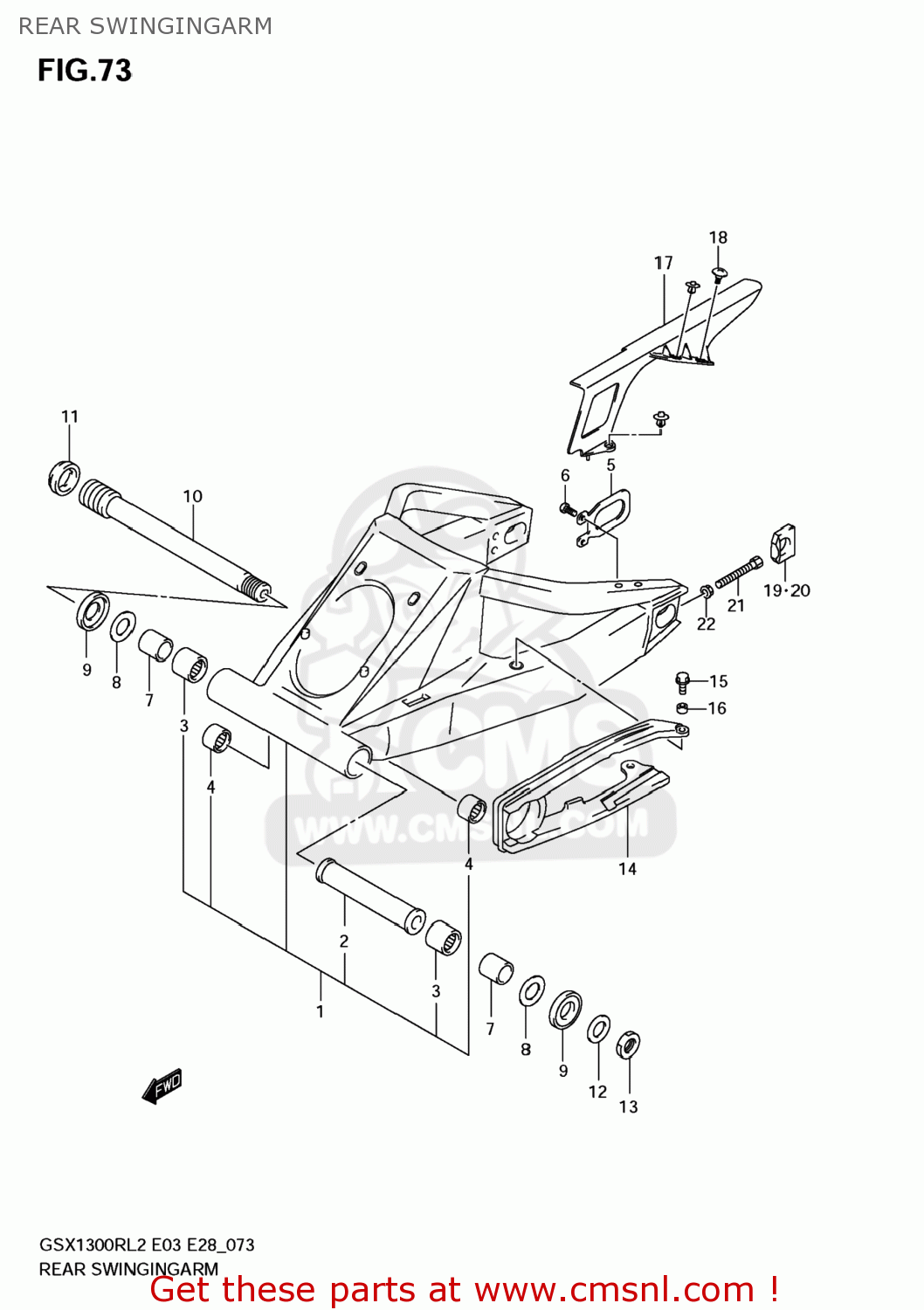REAR SWINGINGARM GSX1300R HAYABUSA 2012 (L2) USA (E03)