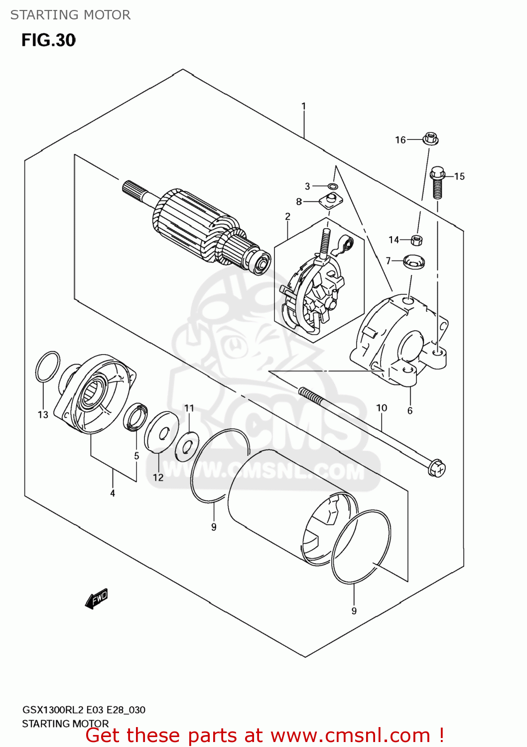 STARTING MOTOR GSX1300R HAYABUSA 2012 (L2) USA (E03)