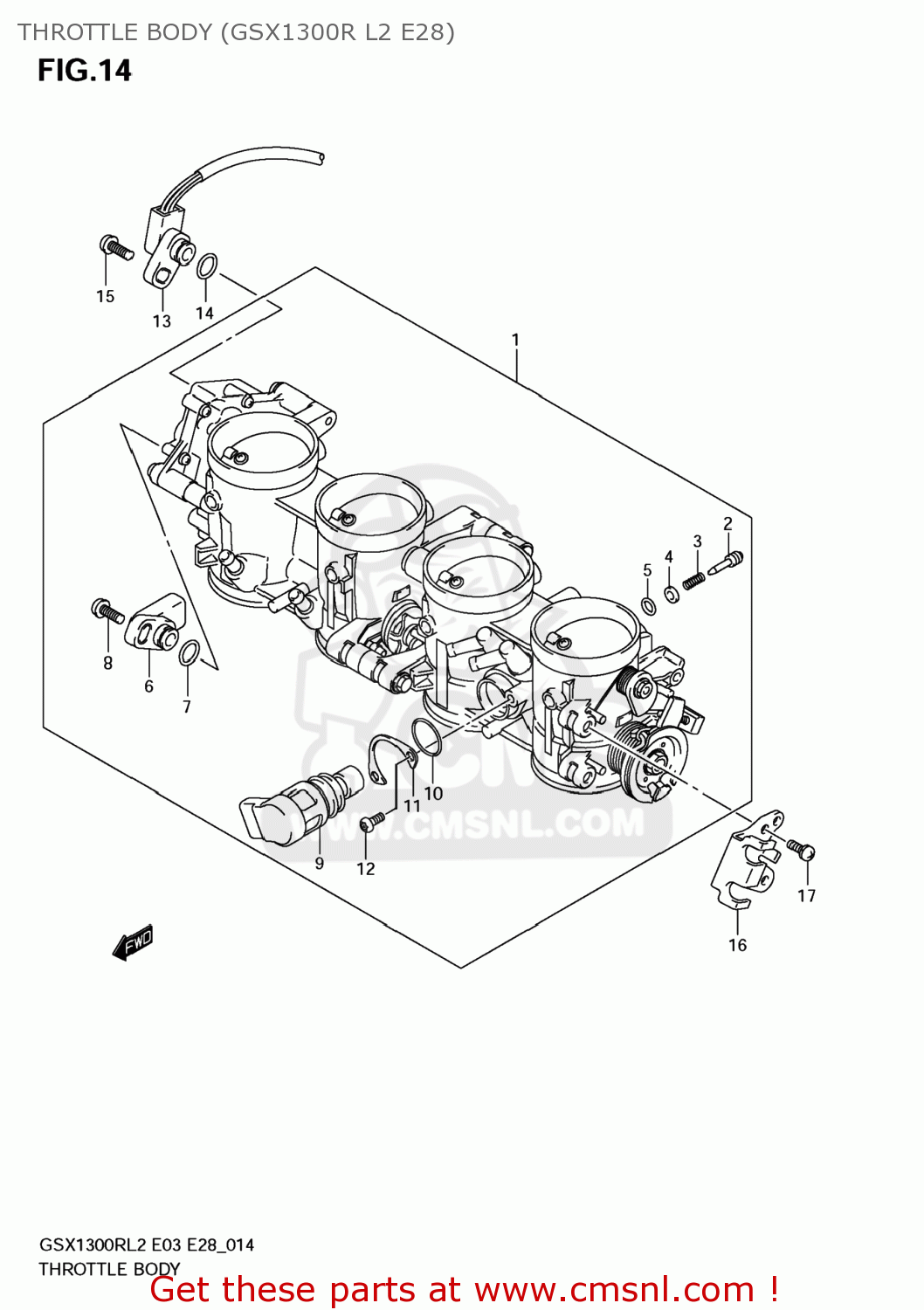 THROTTLE BODY (GSX1300R L2 E28) GSX1300R HAYABUSA 2012 (L2) USA (E03)