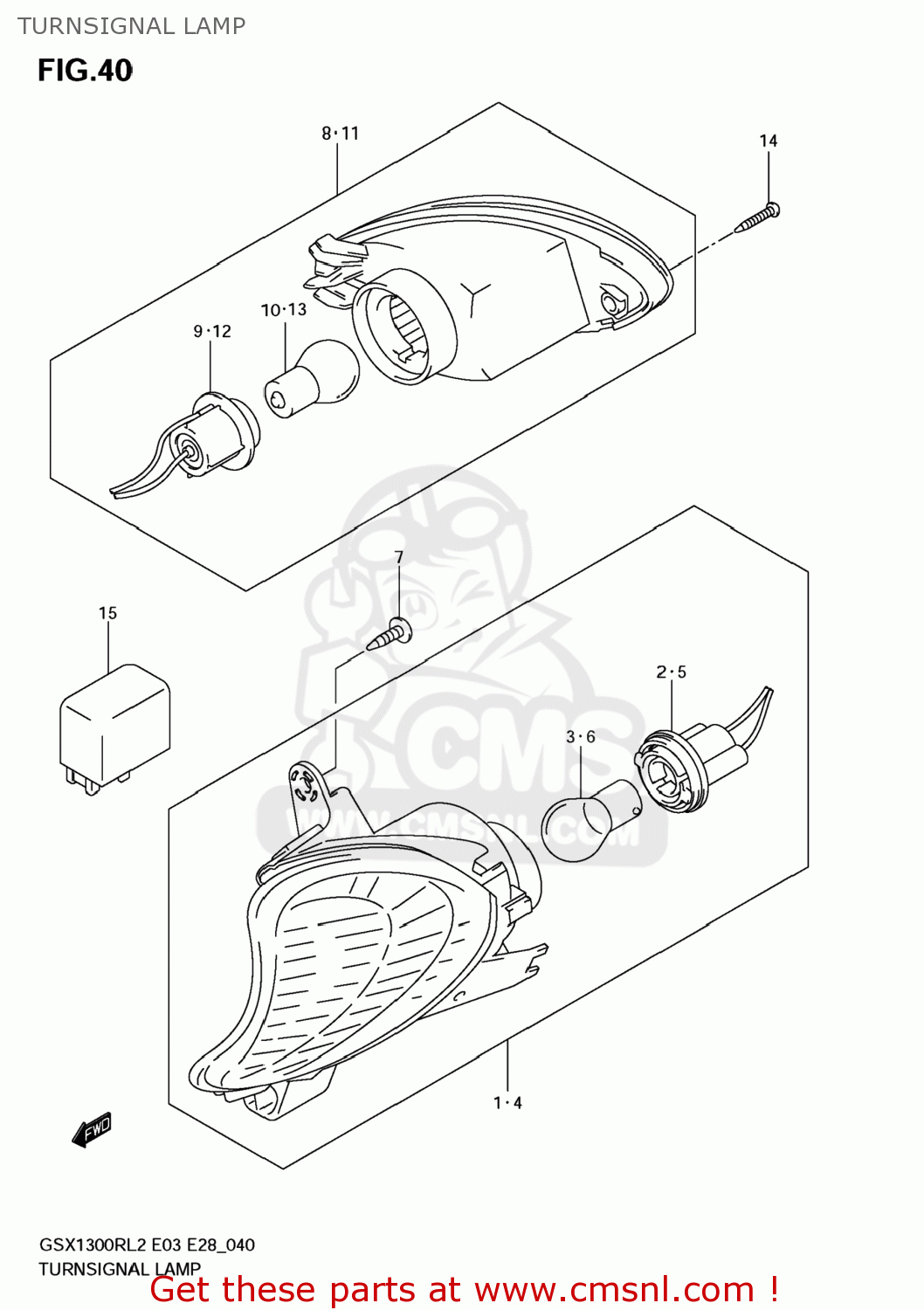 TURNSIGNAL LAMP GSX1300R HAYABUSA 2012 (L2) USA (E03)