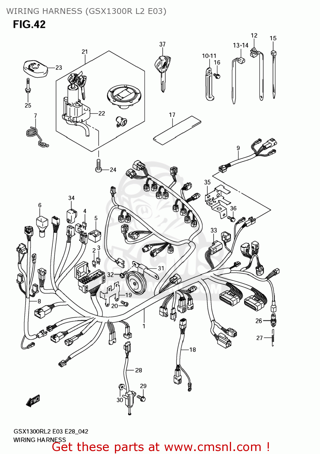 WIRING HARNESS (GSX1300R L2 E03) GSX1300R HAYABUSA 2012 (L2) USA (E03)