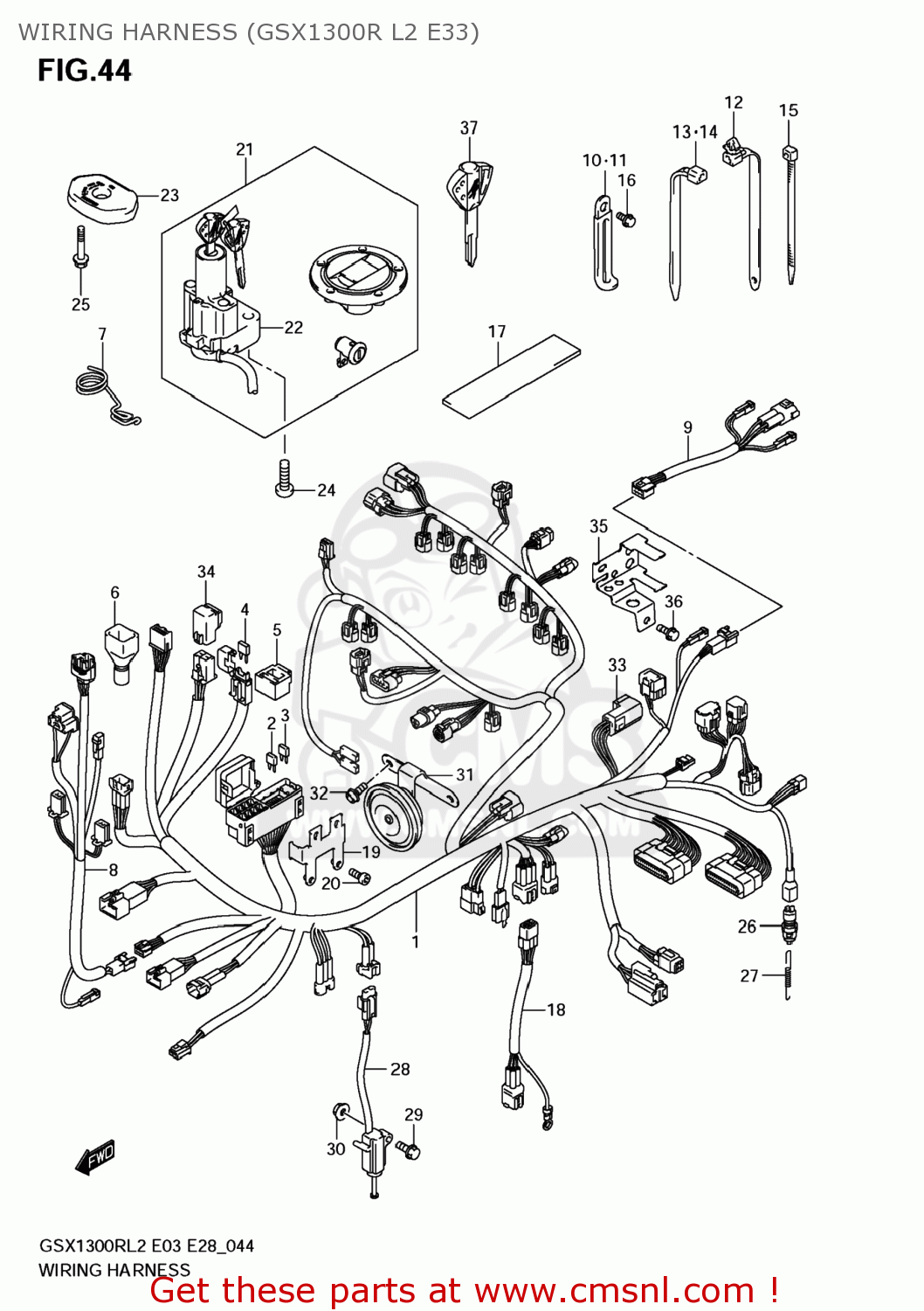 WIRING HARNESS (GSX1300R L2 E33) GSX1300R HAYABUSA 2012 (L2) USA (E03)