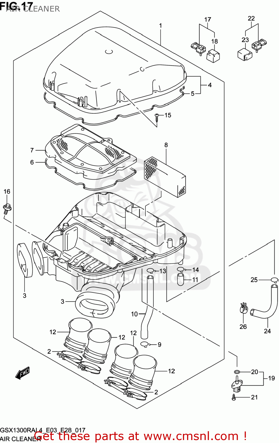 AIR CLEANER GSX1300RA HAYABUSA 2014 (L4) USA (E03)