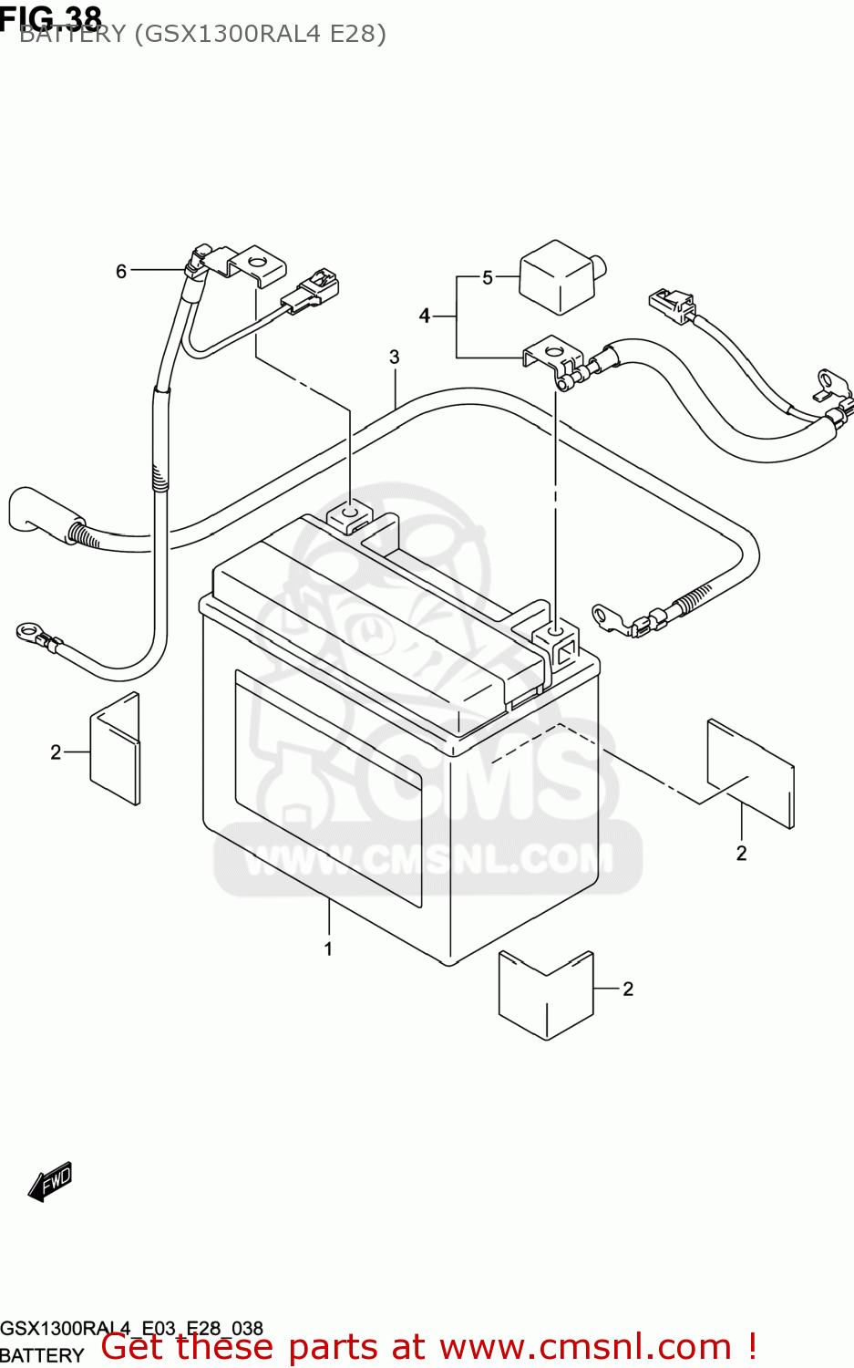BATTERY (GSX1300RAL4 E28) GSX1300RA HAYABUSA 2014 (L4) USA (E03)
