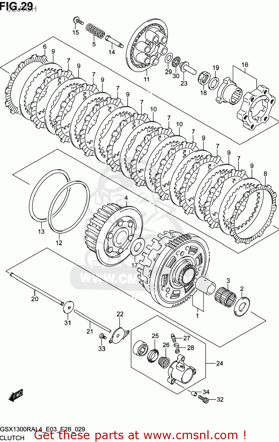 CLUTCH GSX1300RA HAYABUSA 2014 (L4) USA (E03)