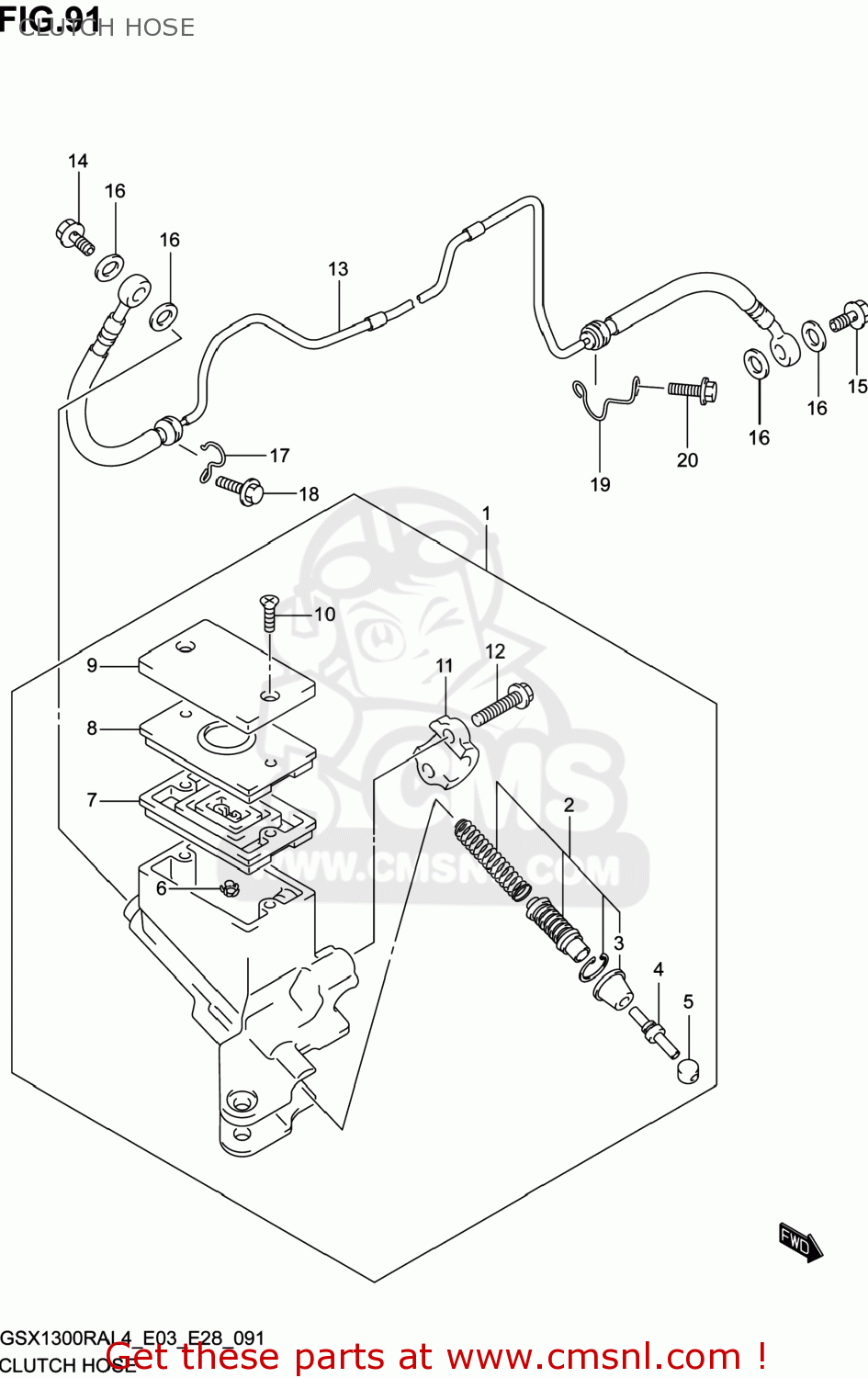 CLUTCH HOSE GSX1300RA HAYABUSA 2014 (L4) USA (E03)