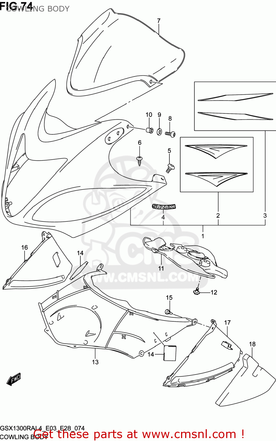COWLING BODY GSX1300RA HAYABUSA 2014 (L4) USA (E03)