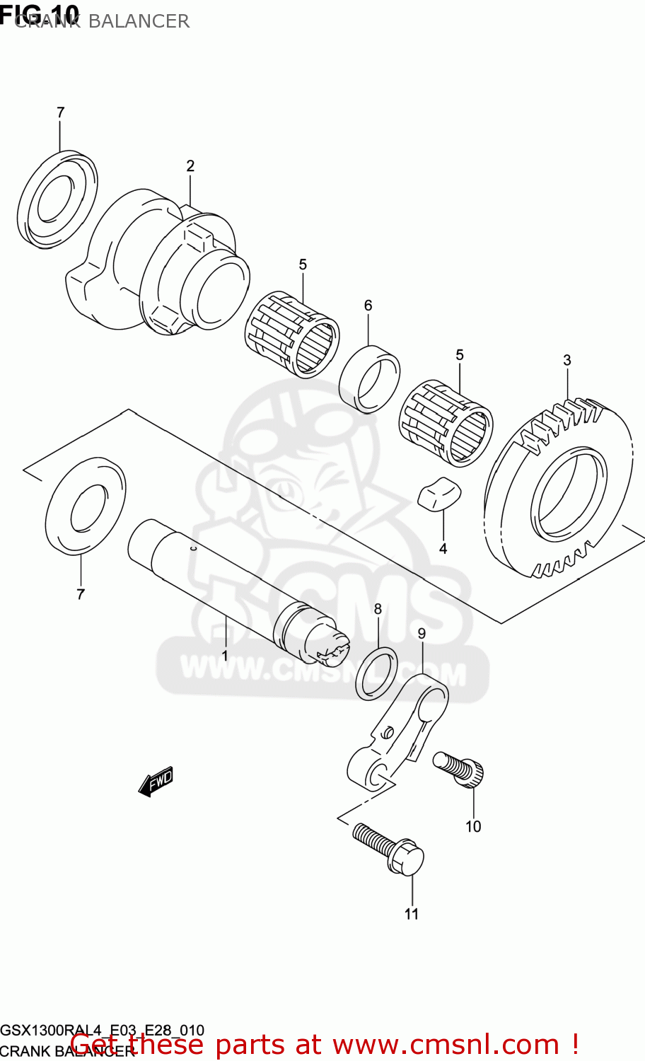 CRANK BALANCER GSX1300RA HAYABUSA 2014 (L4) USA (E03)