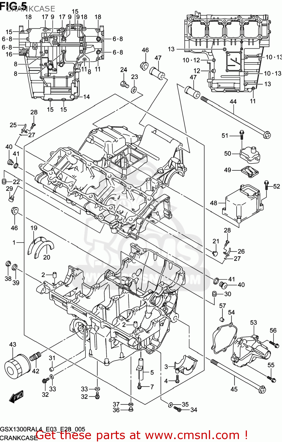 CRANKCASE GSX1300RA HAYABUSA 2014 (L4) USA (E03)