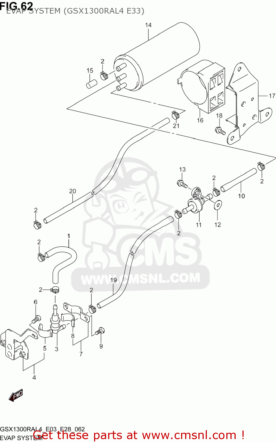 EVAP SYSTEM (GSX1300RAL4 E33) GSX1300RA HAYABUSA 2014 (L4) USA (E03)