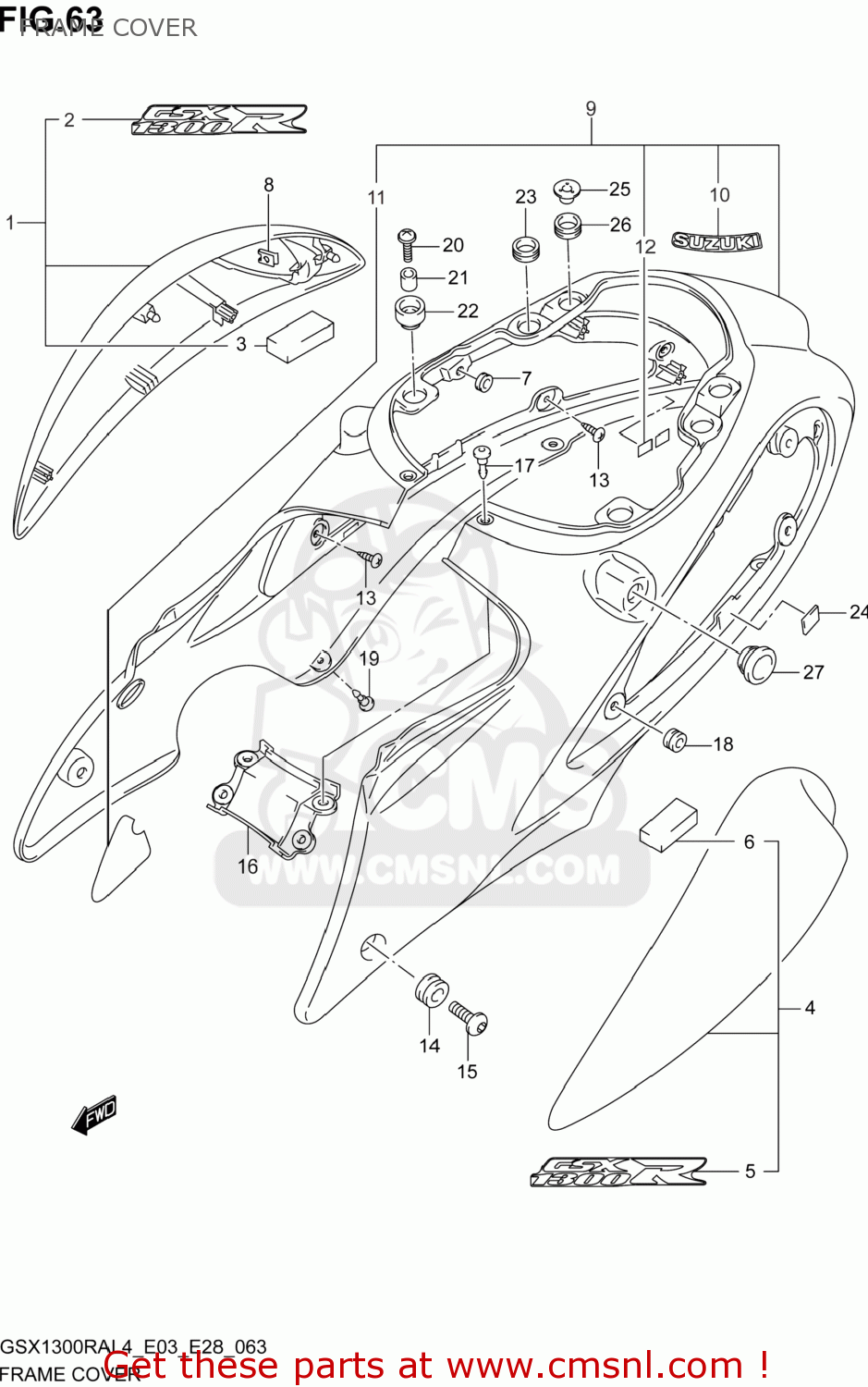 FRAME COVER GSX1300RA HAYABUSA 2014 (L4) USA (E03)
