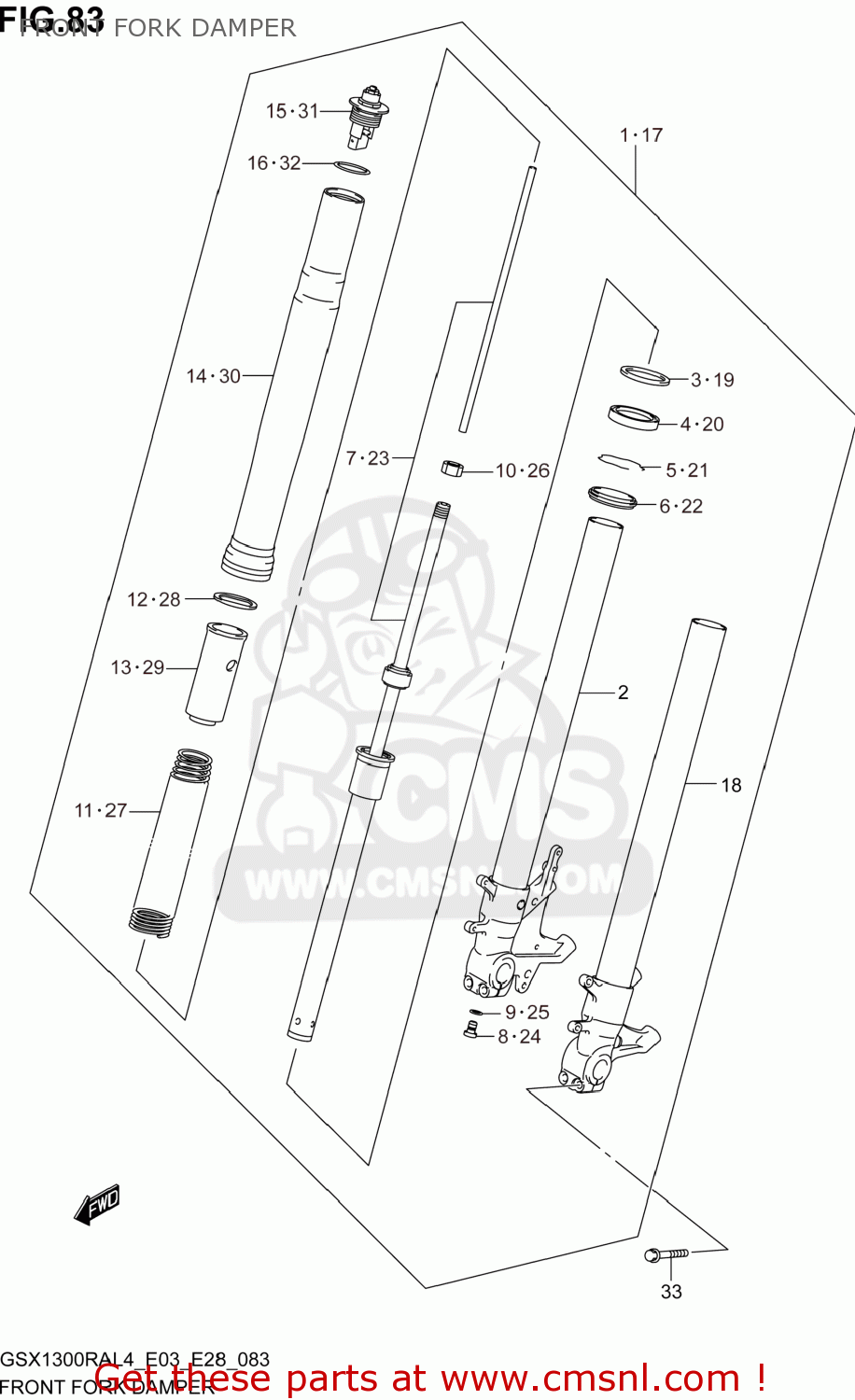 FRONT FORK DAMPER GSX1300RA HAYABUSA 2014 (L4) USA (E03)
