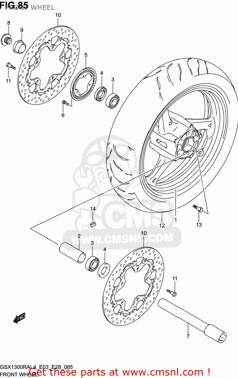 FRONT WHEEL GSX1300RA HAYABUSA 2014 (L4) USA (E03)