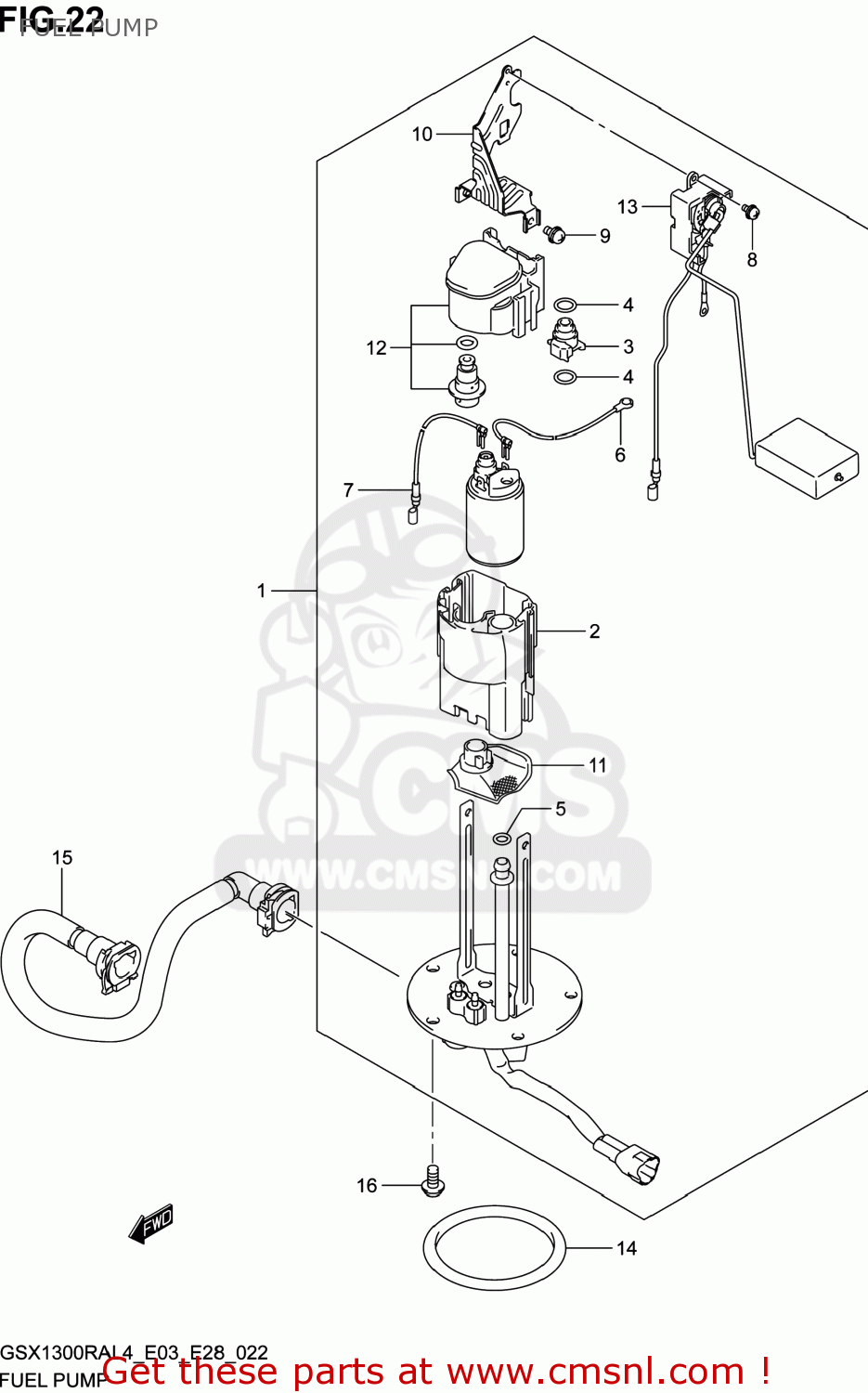 FUEL PUMP GSX1300RA HAYABUSA 2014 (L4) USA (E03)
