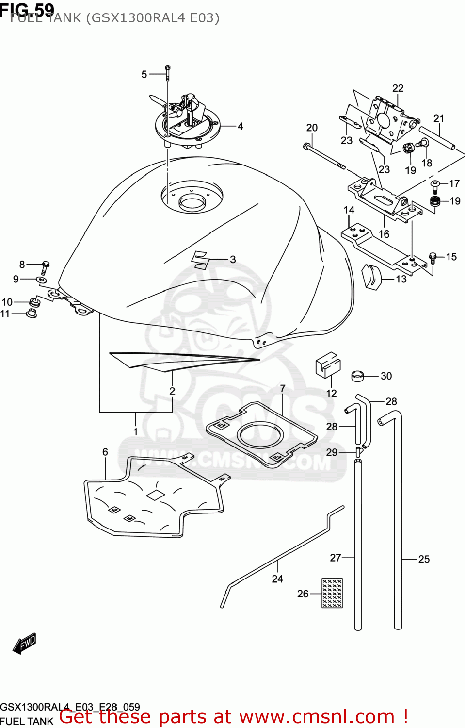 FUEL TANK (GSX1300RAL4 E03) GSX1300RA HAYABUSA 2014 (L4) USA (E03)