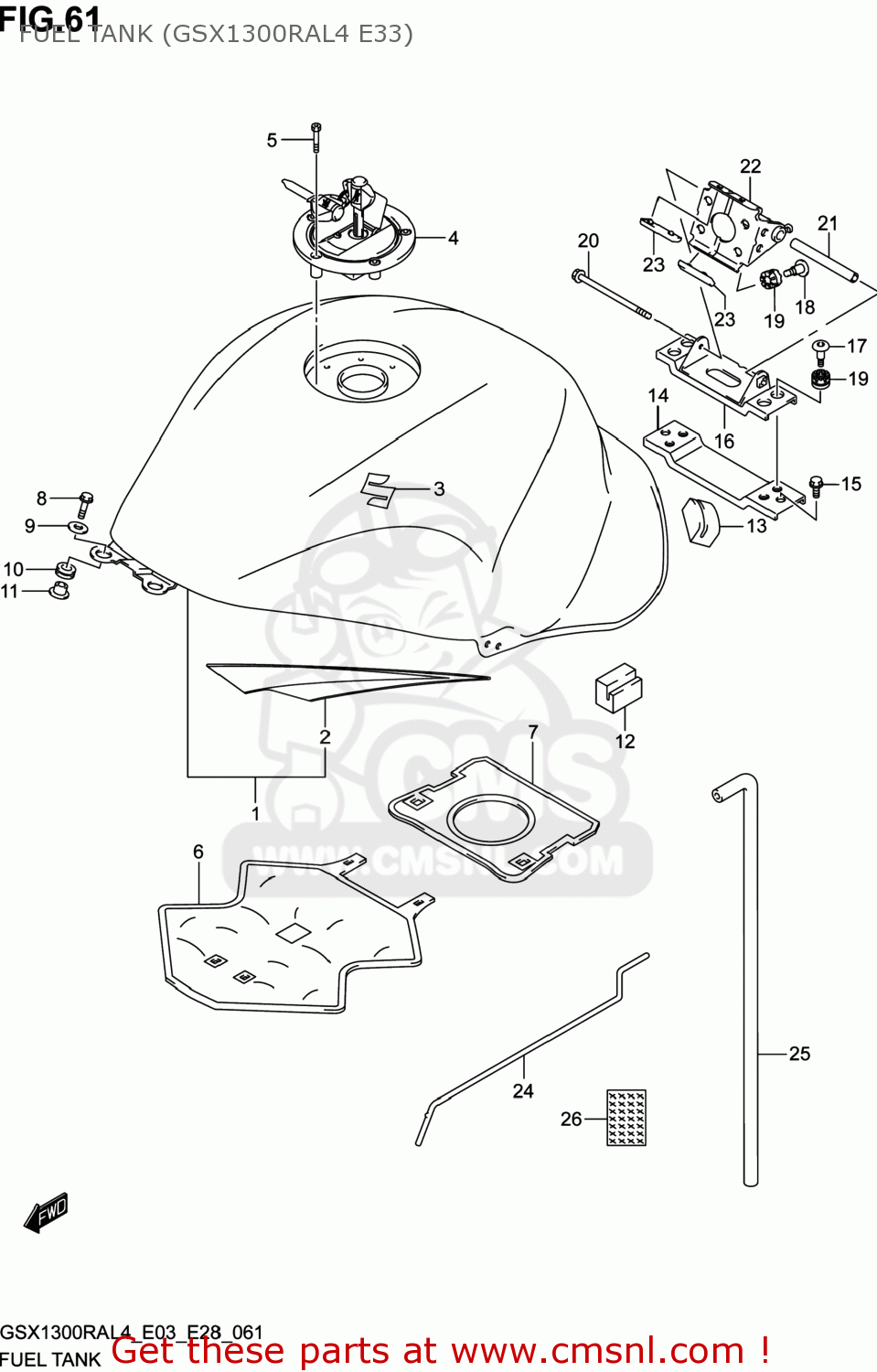 FUEL TANK (GSX1300RAL4 E33) GSX1300RA HAYABUSA 2014 (L4) USA (E03)
