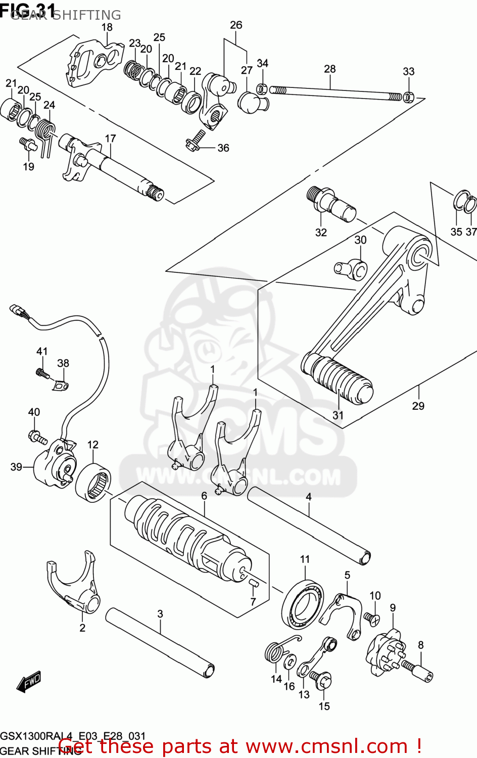 GEAR SHIFTING GSX1300RA HAYABUSA 2014 (L4) USA (E03)