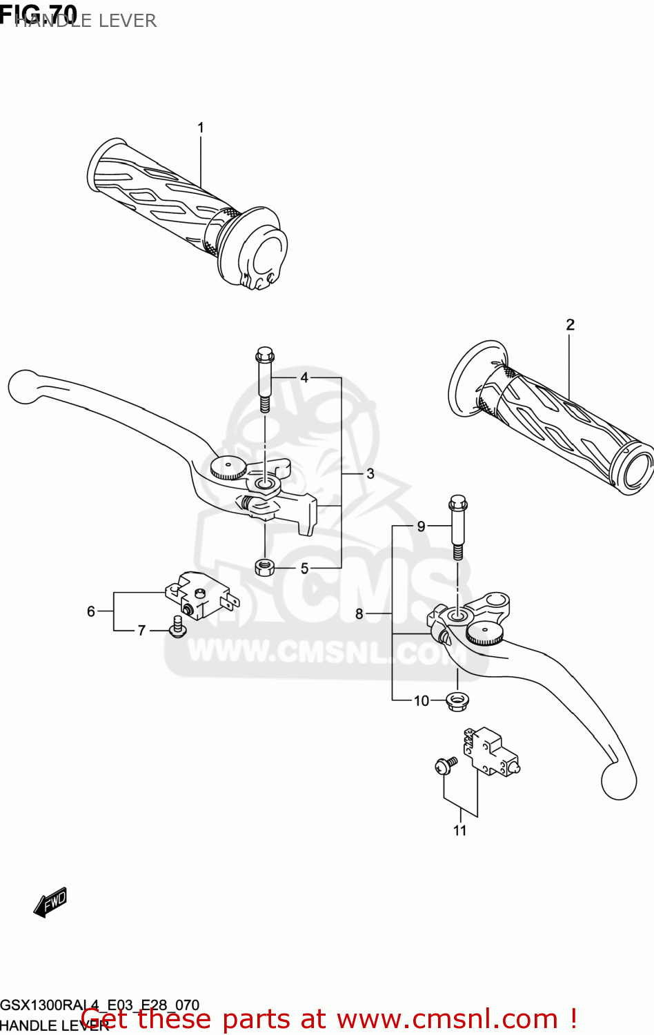 HANDLE LEVER GSX1300RA HAYABUSA 2014 (L4) USA (E03)