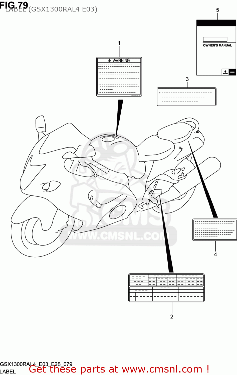 LABEL (GSX1300RAL4 E03) GSX1300RA HAYABUSA 2014 (L4) USA (E03)