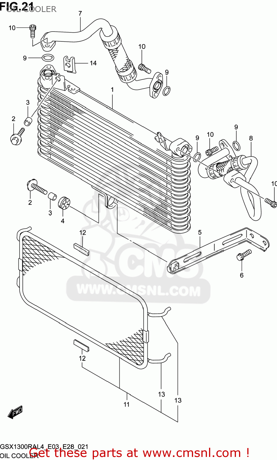 OIL COOLER GSX1300RA HAYABUSA 2014 (L4) USA (E03)