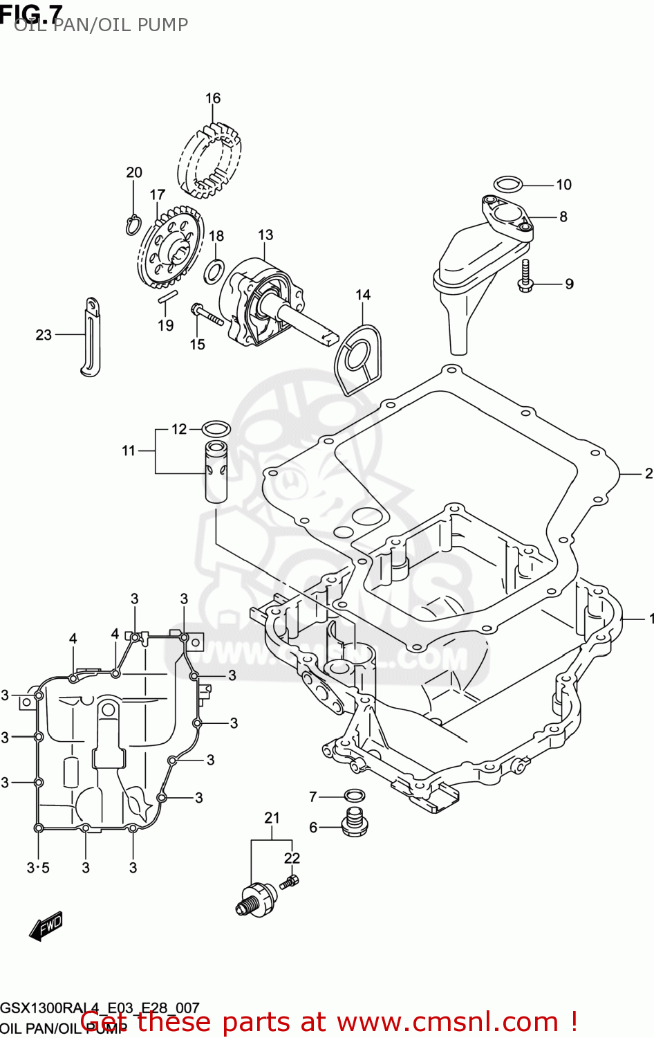 OIL PAN/OIL PUMP GSX1300RA HAYABUSA 2014 (L4) USA (E03)