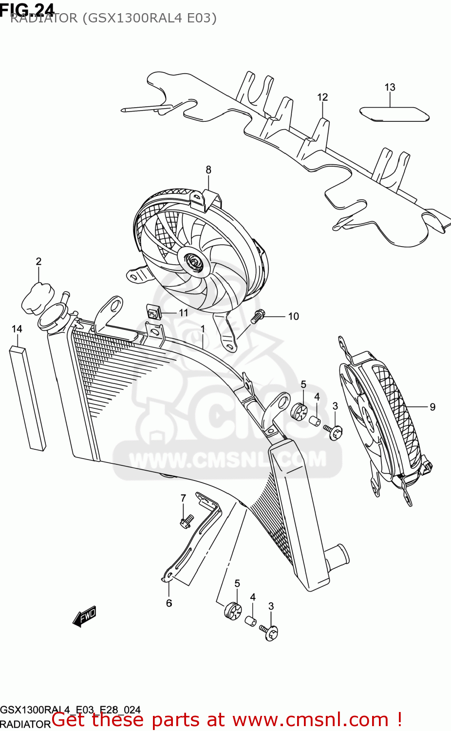 RADIATOR (GSX1300RAL4 E03) GSX1300RA HAYABUSA 2014 (L4) USA (E03)