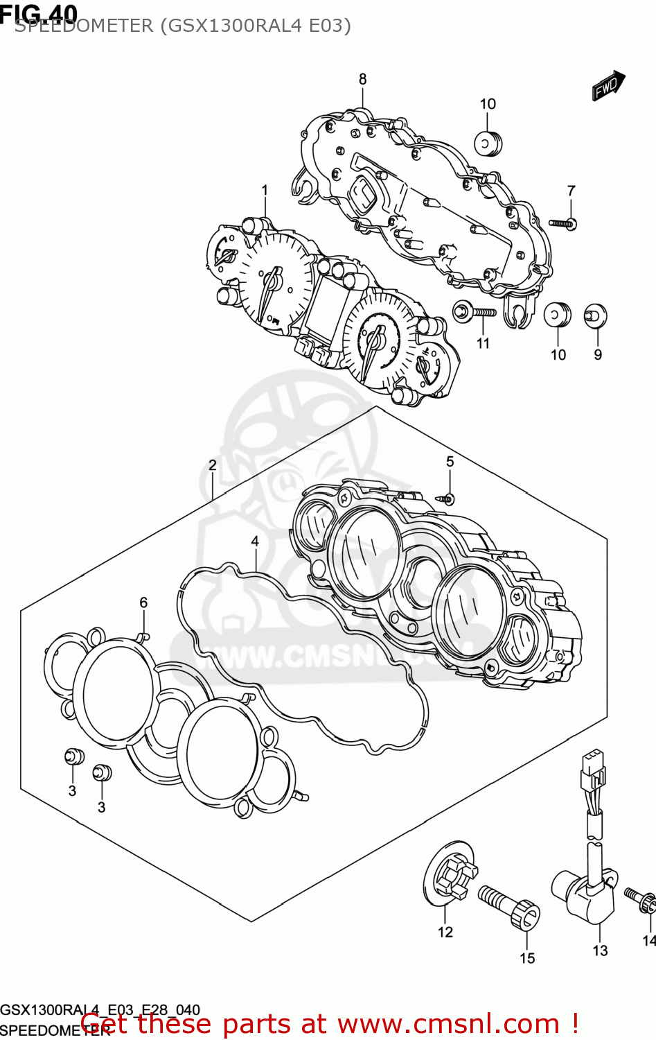 SPEEDOMETER (GSX1300RAL4 E03) GSX1300RA HAYABUSA 2014 (L4) USA (E03)