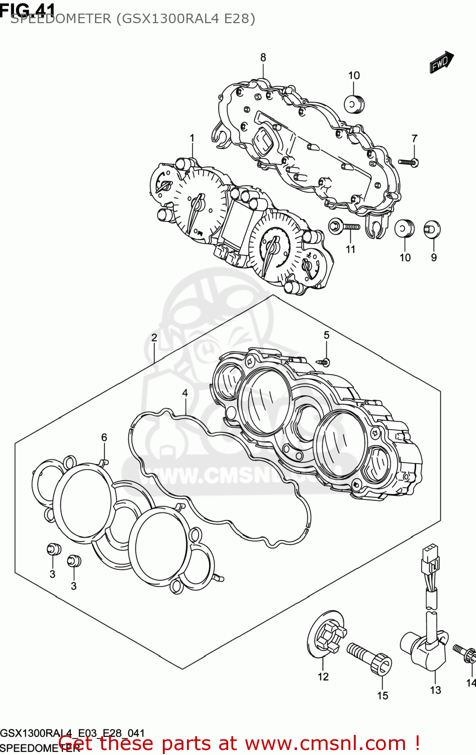 SPEEDOMETER (GSX1300RAL4 E28) GSX1300RA HAYABUSA 2014 (L4) USA (E03)