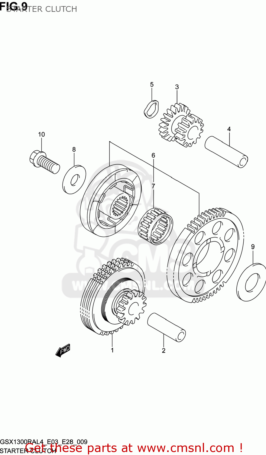 STARTER CLUTCH GSX1300RA HAYABUSA 2014 (L4) USA (E03)